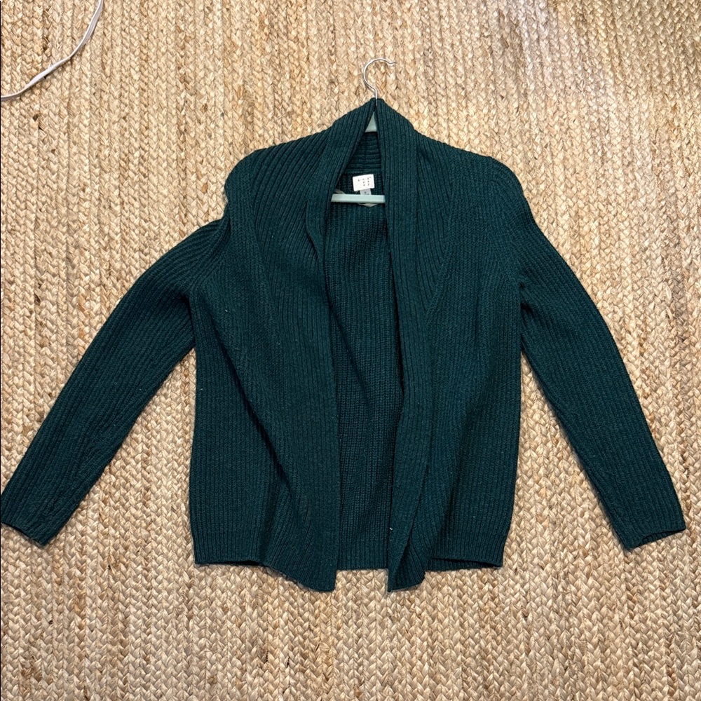 a.n.a Dark Green Open Front Cardigan